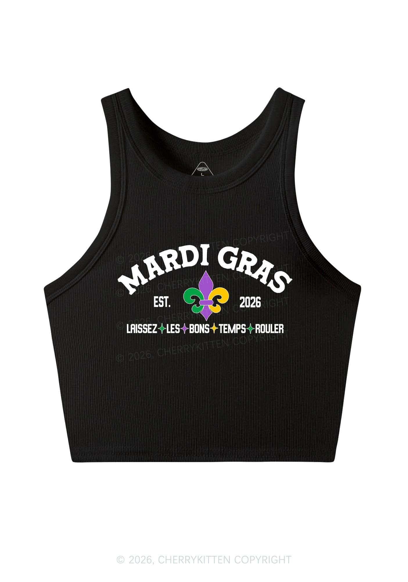 Mardi Gras Laissez Les Bons Temps Rouler Y2K Crop Tank Top Cherrykitten