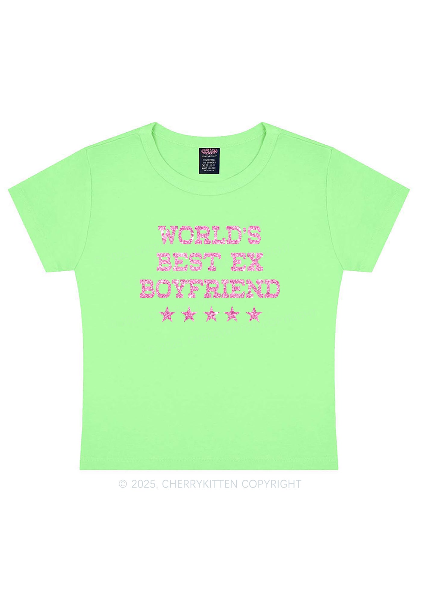 Cherrykitten Glitter Y2K Baby Tee Cherrykitten for Sale