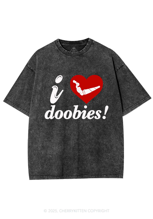 I Love Doobies Y2K Shirts Washed Tee Cherrykitten