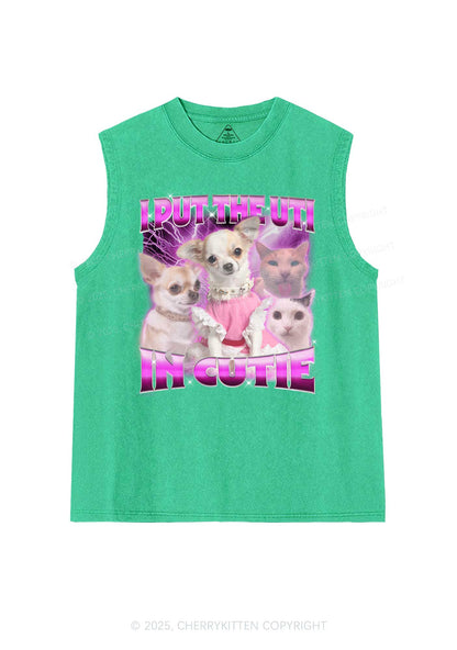 Put UTI In Cutie Y2K Washed Muscle Tank Cherrykitten