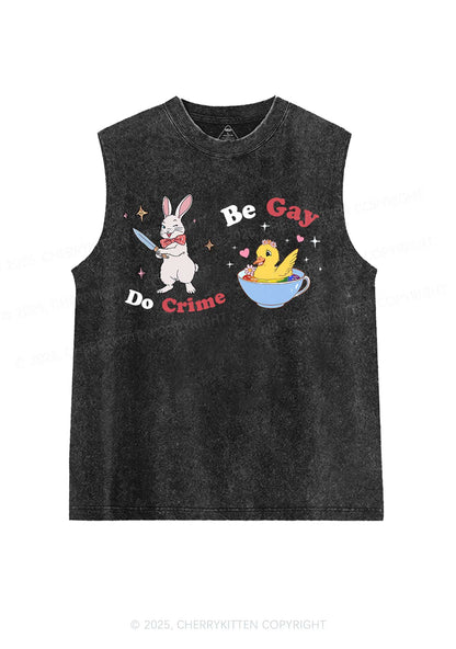 Be Gay Do Crime Pride Y2K Washed Muscle Tank Cherrykitten