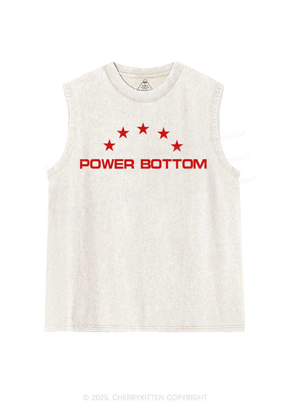 Power Bottom Pride Y2K Washed Muscle Tank Cherrykitten