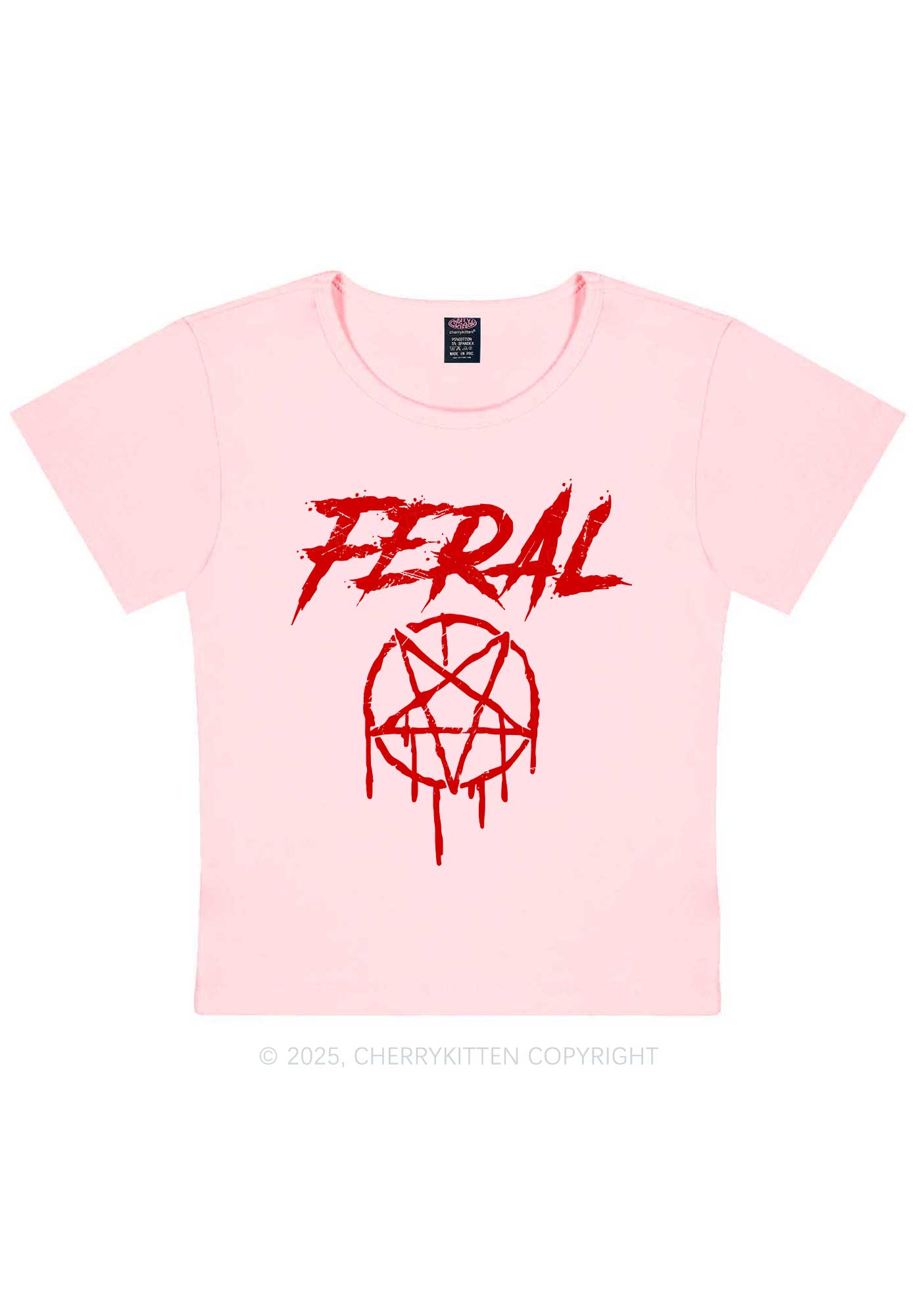 Halloween Feral Y2K Baby Tee Cherrykitten