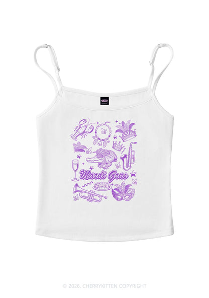 Mardi Gras Symbols Y2K Spaghetti Strap Cami Cherrykitten