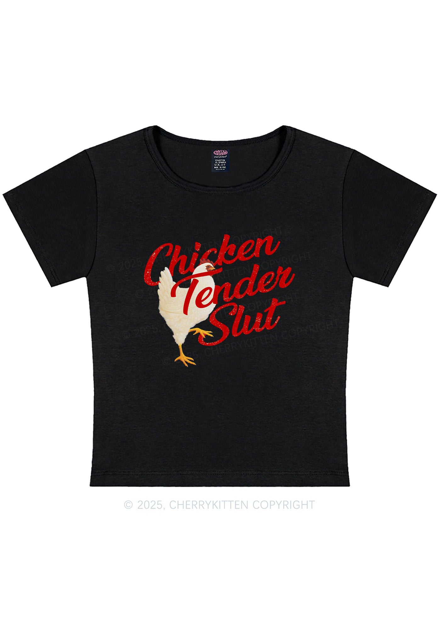 Chicken Tender Slxt Y2K Baby Tee Cherrykitten