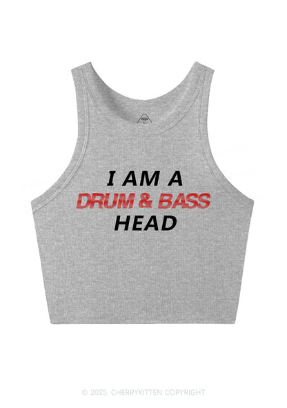 Drum Bass Head Y2K Crop Tank Top Cherrykitten