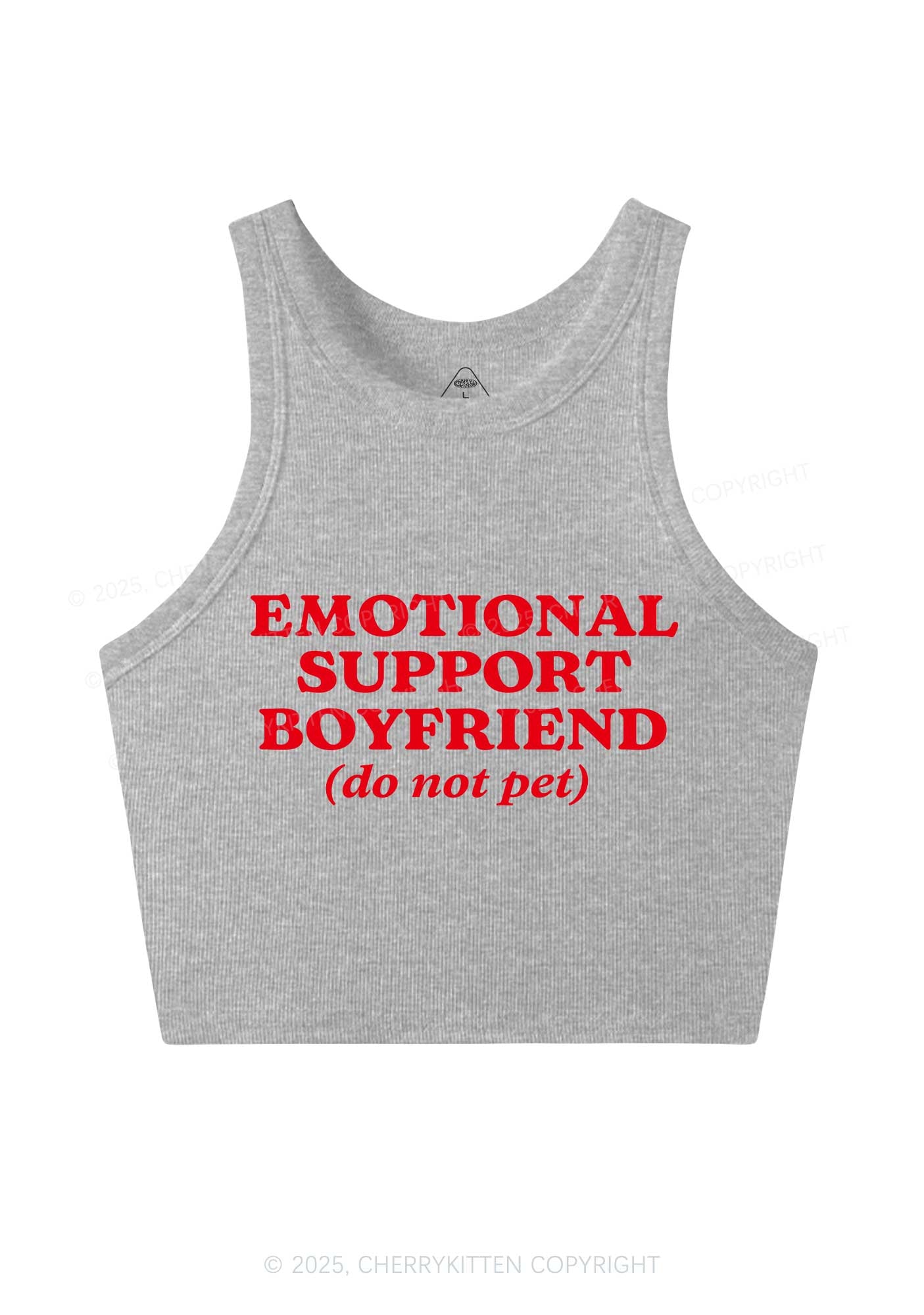 Emotional Support Boyfriend Valentine's Day Y2K Crop Tank Top Cherrykitten
