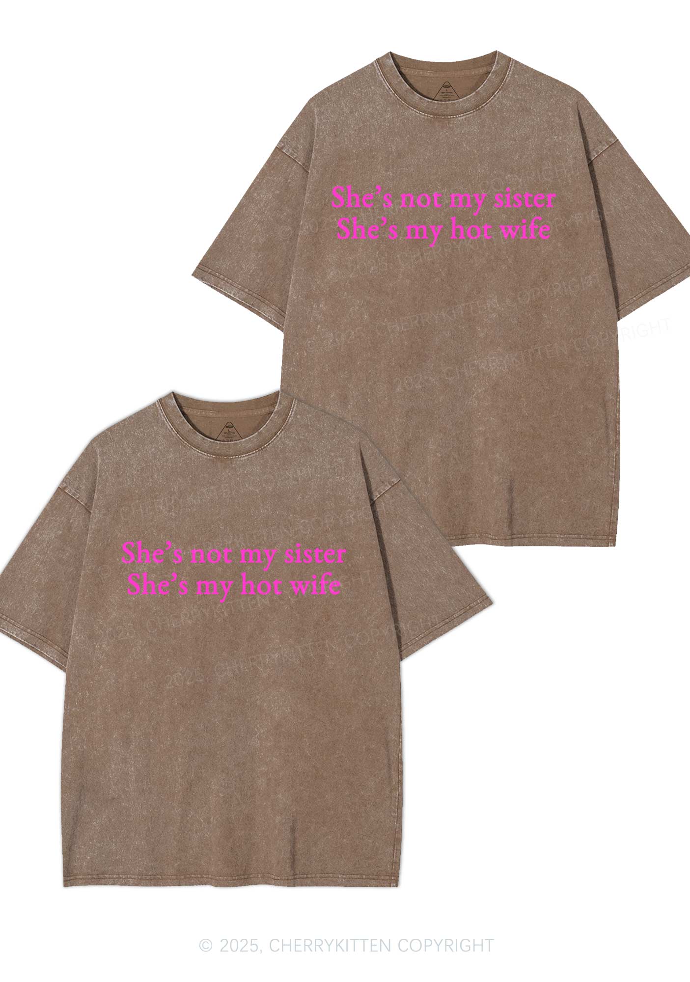 Shes Not My Sister Y2K Valentine's Day Washed Tee Cherrykitten