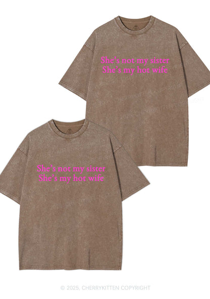 Shes Not My Sister Y2K Valentine's Day Washed Tee Cherrykitten