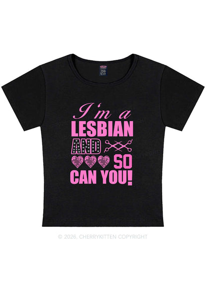 Im A Lesbian And So Can You Pride Y2K Baby Tee Cherrykitten