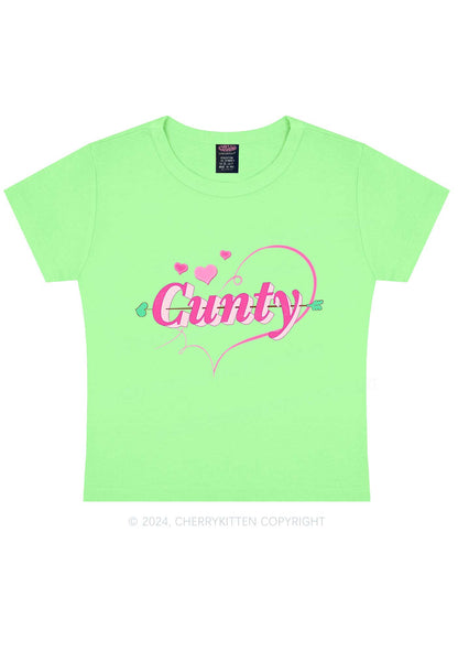 Cunty Pink Heart Y2K Valentine's Day Baby Tee Cherrykitten