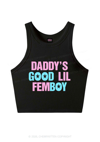 Daddys Good Lil Femboy Pride Y2K Crop Tank Top Cherrykitten
