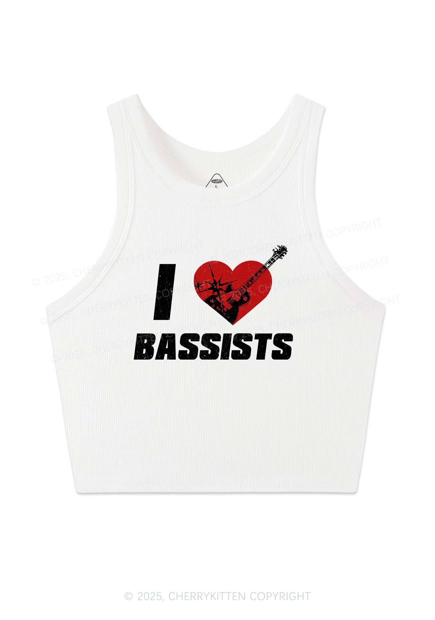 I Love Bassists Y2K Crop Tank Top Cherrykitten