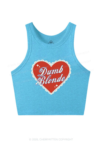 Dumb Blonde Valentine's Day Y2K Crop Tank Top Cherrykitten