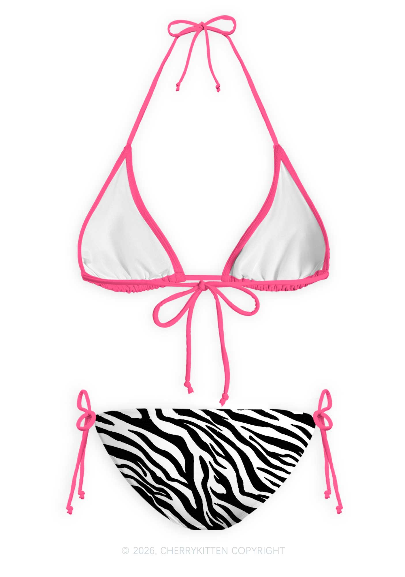 Pink Pxrn Star Y2K Print Bikini Set Cherrykitten