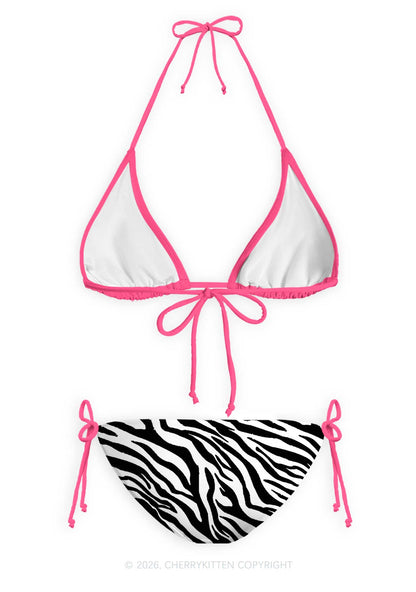 Pink Pxrn Star Y2K Print Bikini Set Cherrykitten