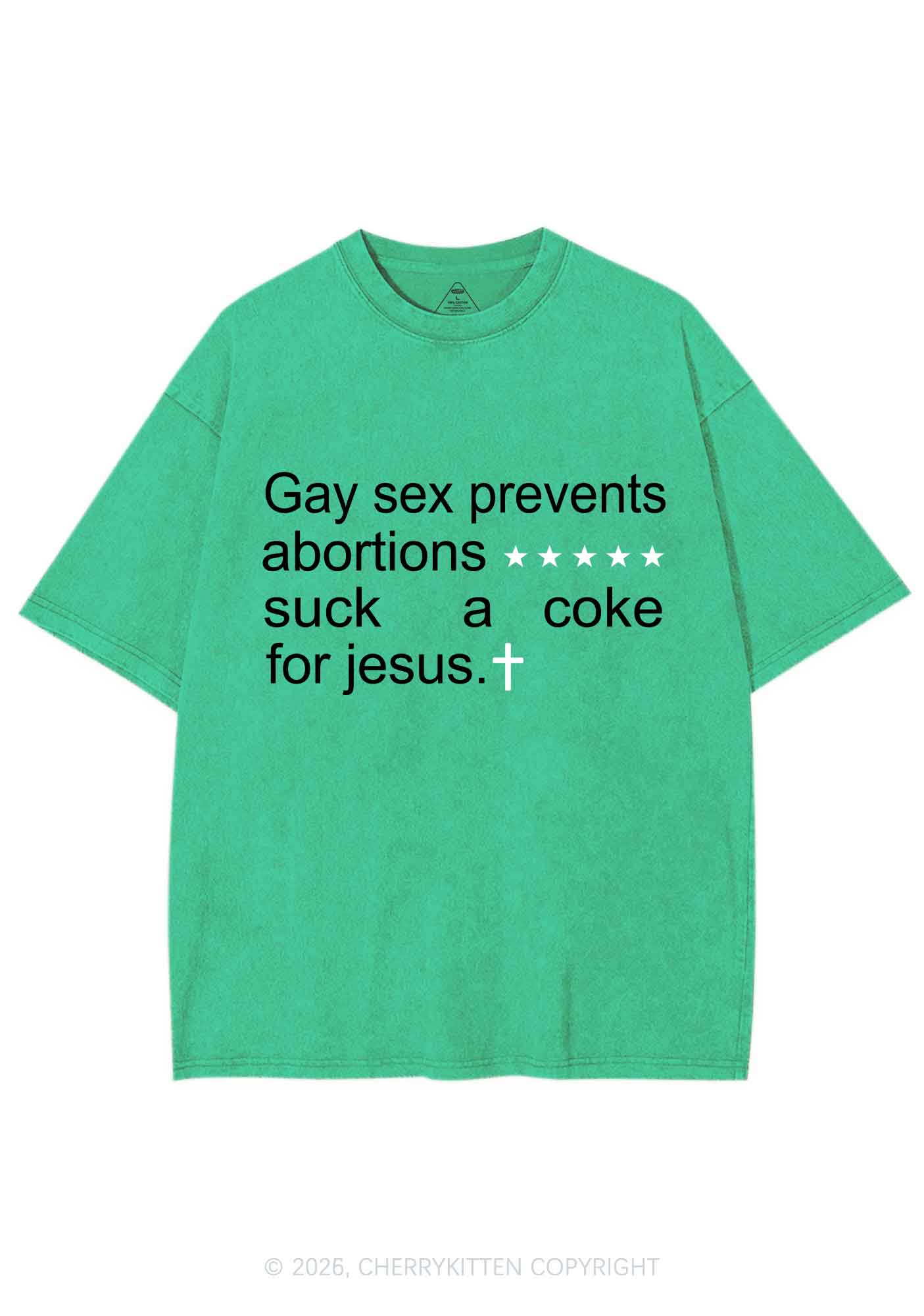 Suck A Coke For Jesus Pride Y2K Shirts Washed Tee Cherrykitten