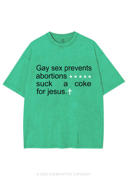 Suck A Coke For Jesus Pride Y2K Shirts Washed Tee Cherrykitten