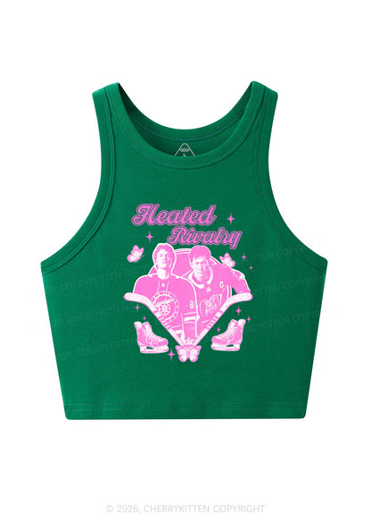 Retro Hockey Elements Y2K Crop Tank Top Cherrykitten