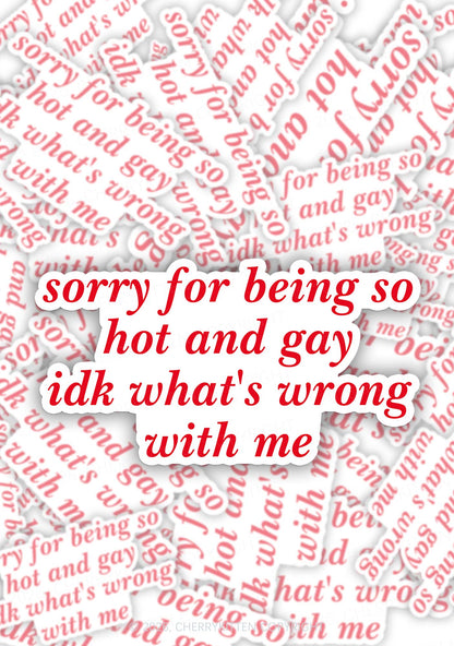 Sorry For Being Gay Pride 1pc Y2K Sticker Cherrykitten