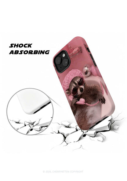 Pink Spa Raccoon Y2K Phone Case Cherrykitten
