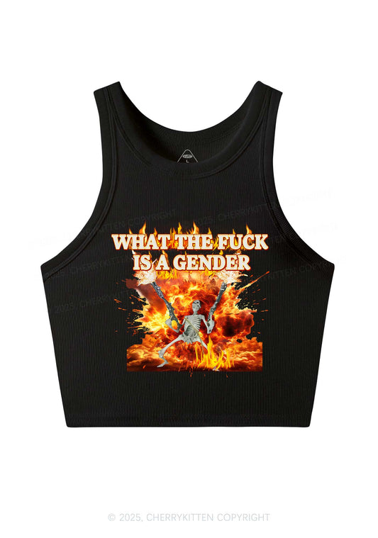Skeleton Gender Y2K Crop Tank Top Cherrykitten