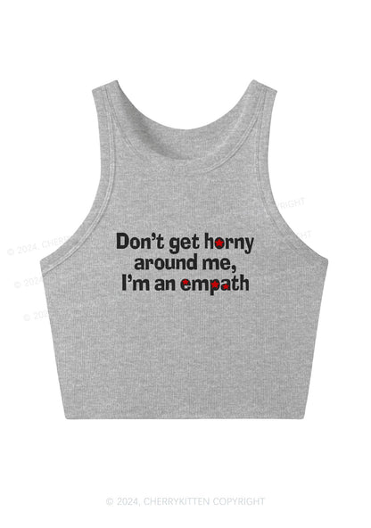 Don't Get Horny Around Me Y2K Crop Tank Top Cherrykitten