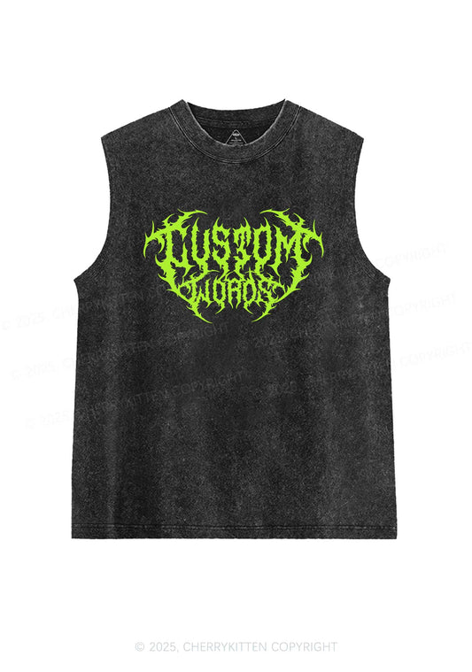 Custom Punk Words Y2K Washed Muscle Tank Cherrykitten