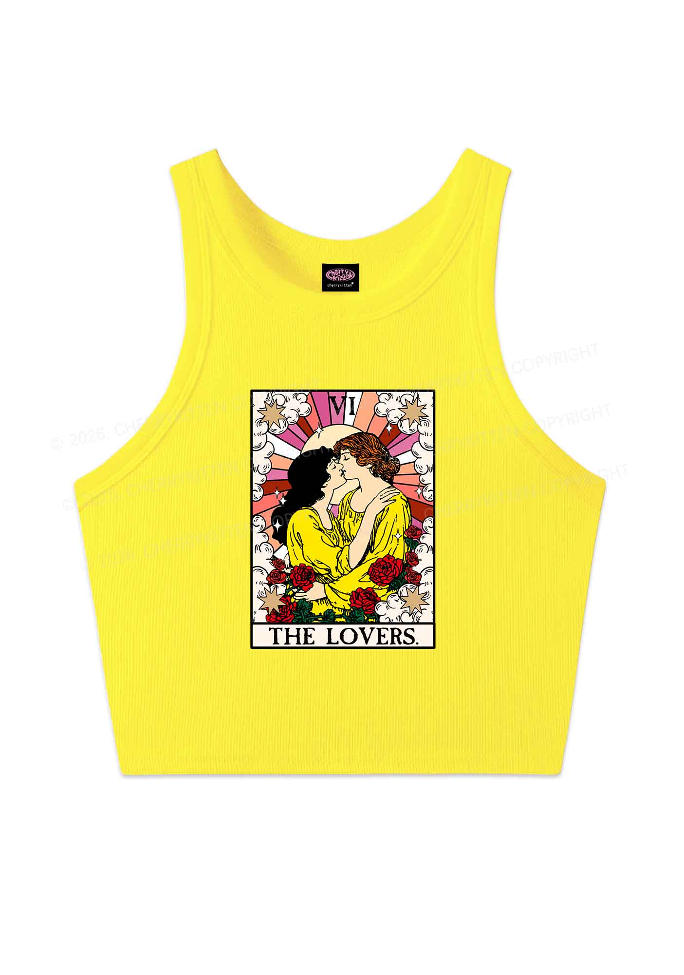 Kissing Lesbians Pride Y2K Crop Tank Top Cherrykitten