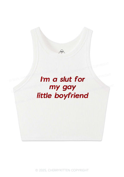 Glitter Slxt For My Gay BF Y2K Crop Tank Top Cherrykitten
