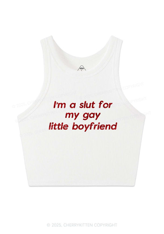 Glitter Slxt For My Gay BF Y2K Crop Tank Top Cherrykitten