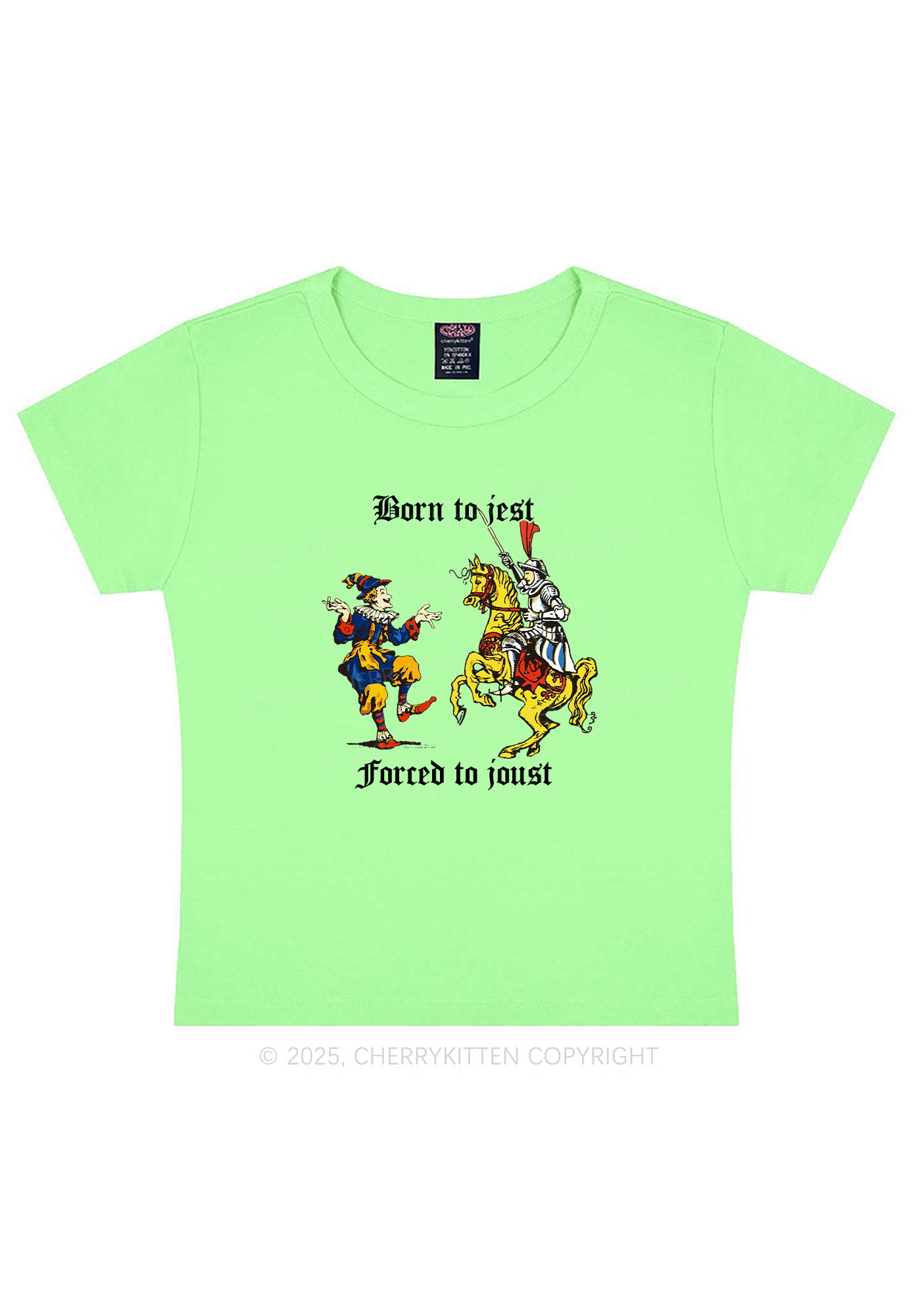 Born to Jest Forced to Joust Y2K Baby Tee Cherrykitten