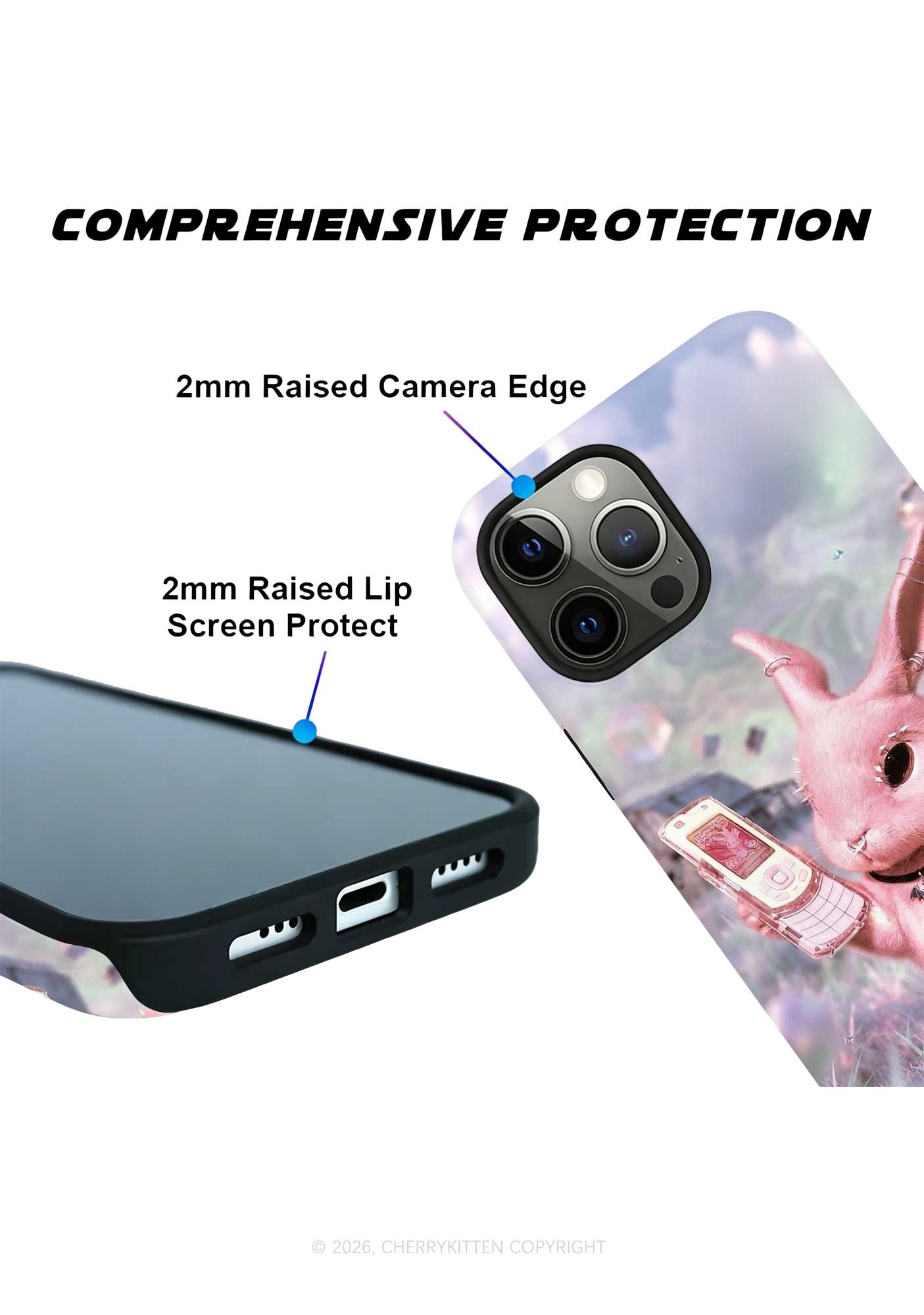 Pink Gothic Bunny Y2K Phone Case Cherrykitten