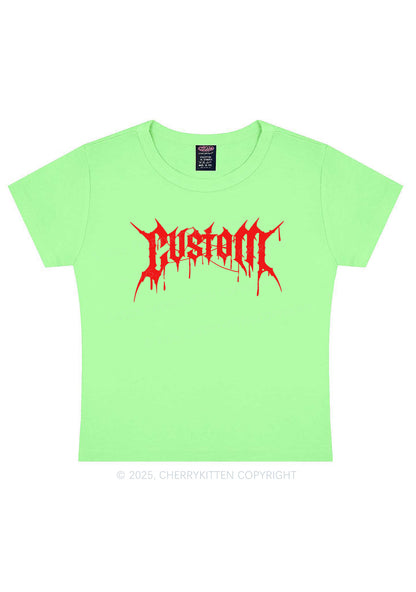 Custom Font Art Y2K Baby Tee Cherrykitten