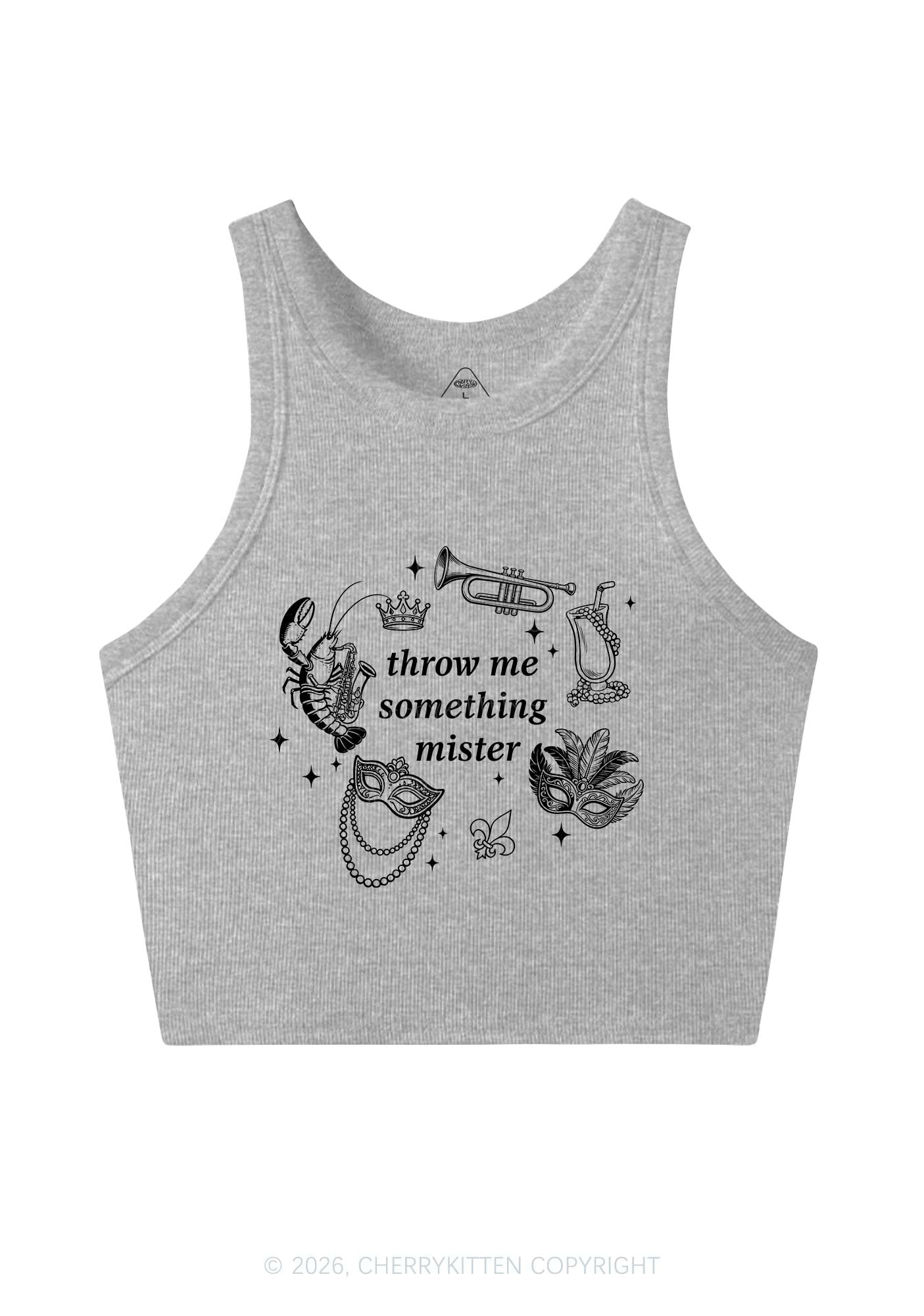 Throw Me Something Mister Y2K Crop Tank Top Cherrykitten