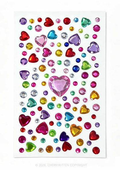 1pc Multicolor Rhinestone Y2K Face Sticker Cherrykitten