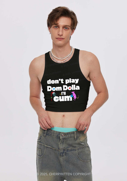 Do Not Play Dom Y2K Crop Tank Top Cherrykitten