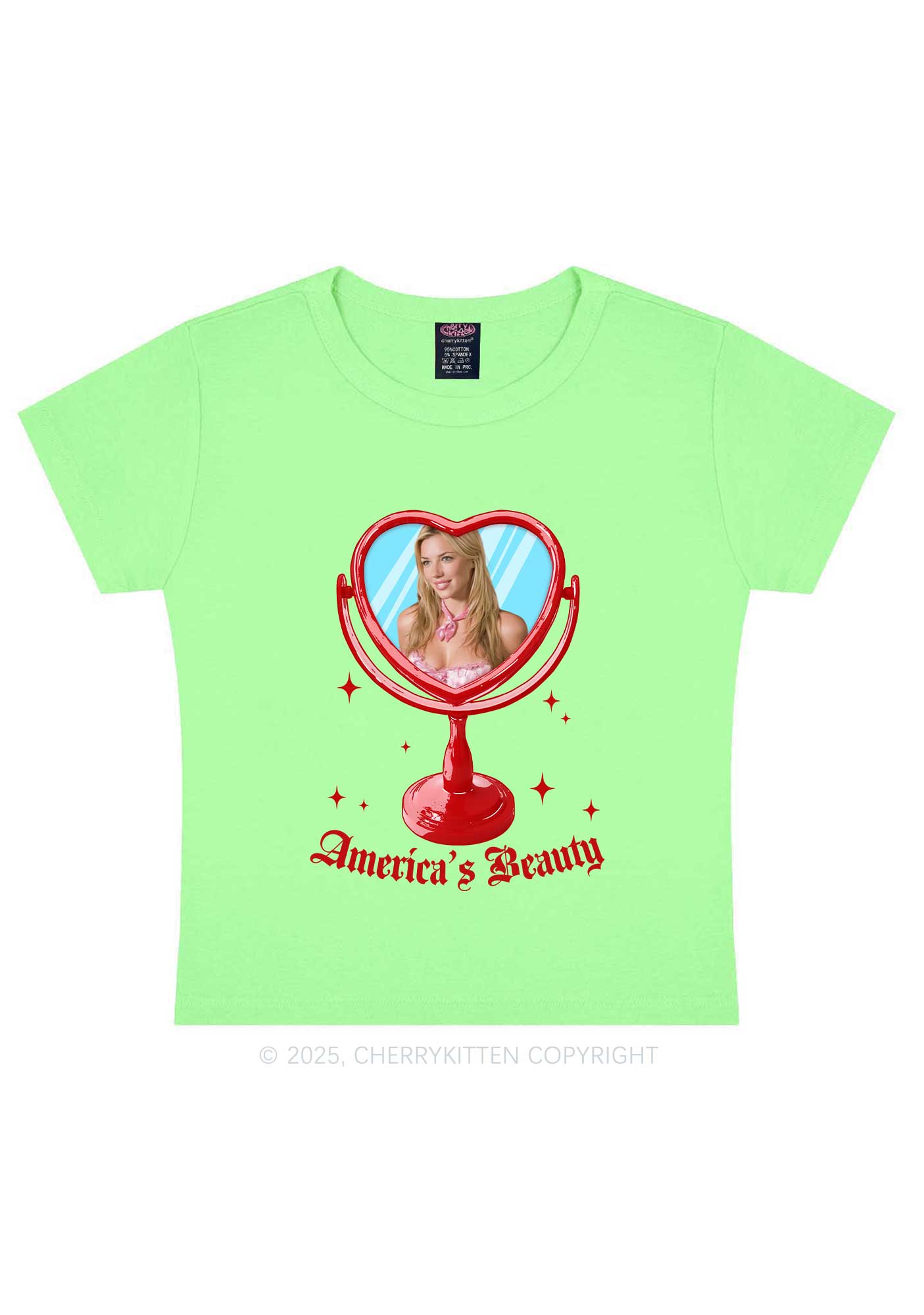 Custom Mirror Beauty Y2K Baby Tee Cherrykitten
