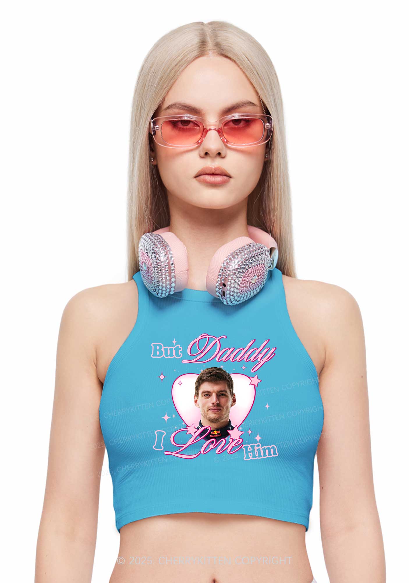 Daddy I Love The Driver Y2K Crop Tank Top Cherrykitten