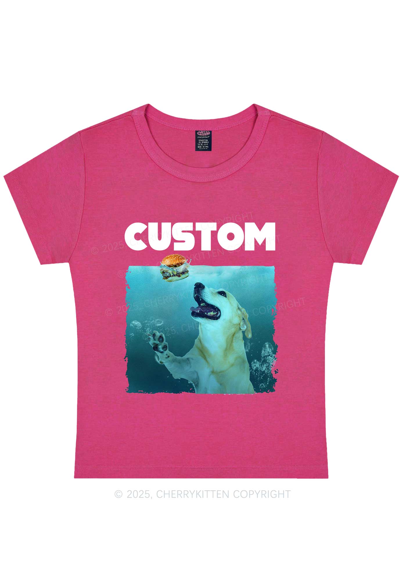 Custom Jowls Dog Y2K Baby Tee Cherrykitten