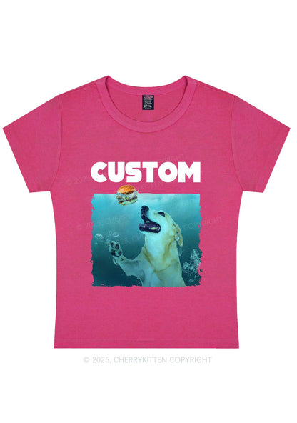 Custom Jowls Dog Y2K Baby Tee Cherrykitten