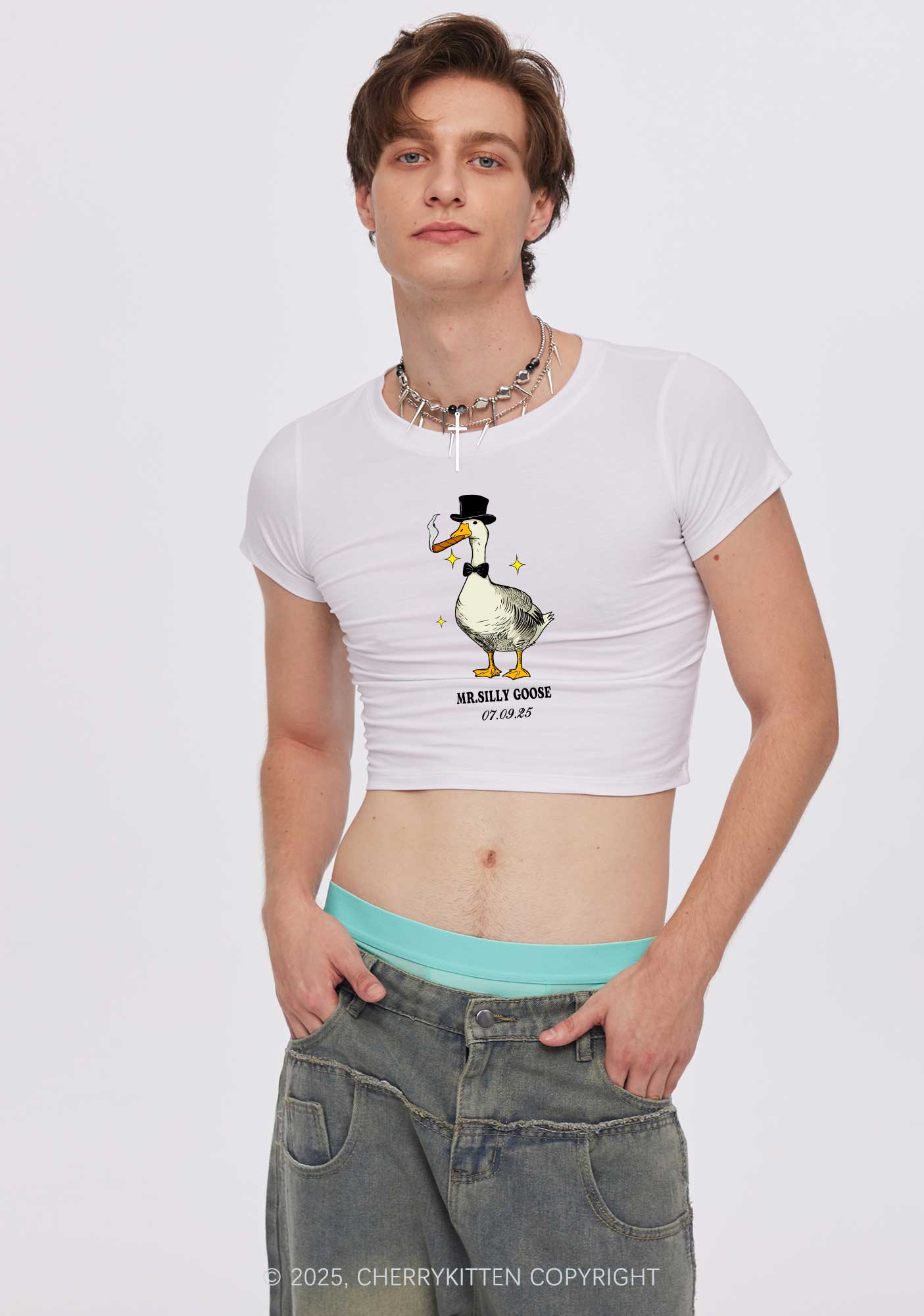 Mr Silly Goose Y2K Valentine's Day Baby Tee Cherrykitten