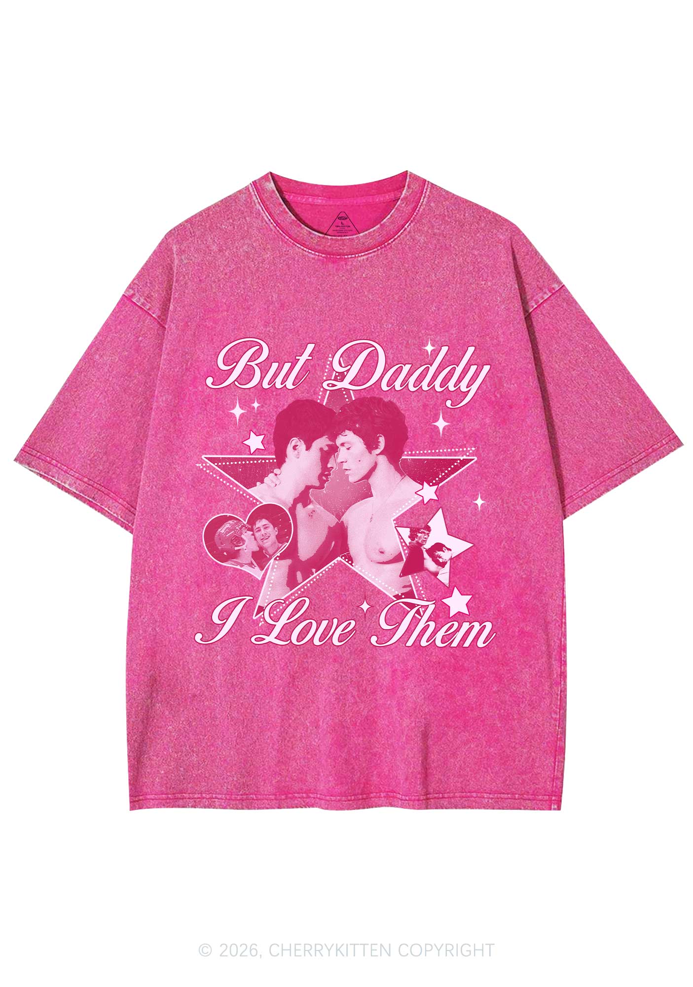 But Daddy I Love Them Star HR Y2K Shirts Washed Tee Cherrykitten