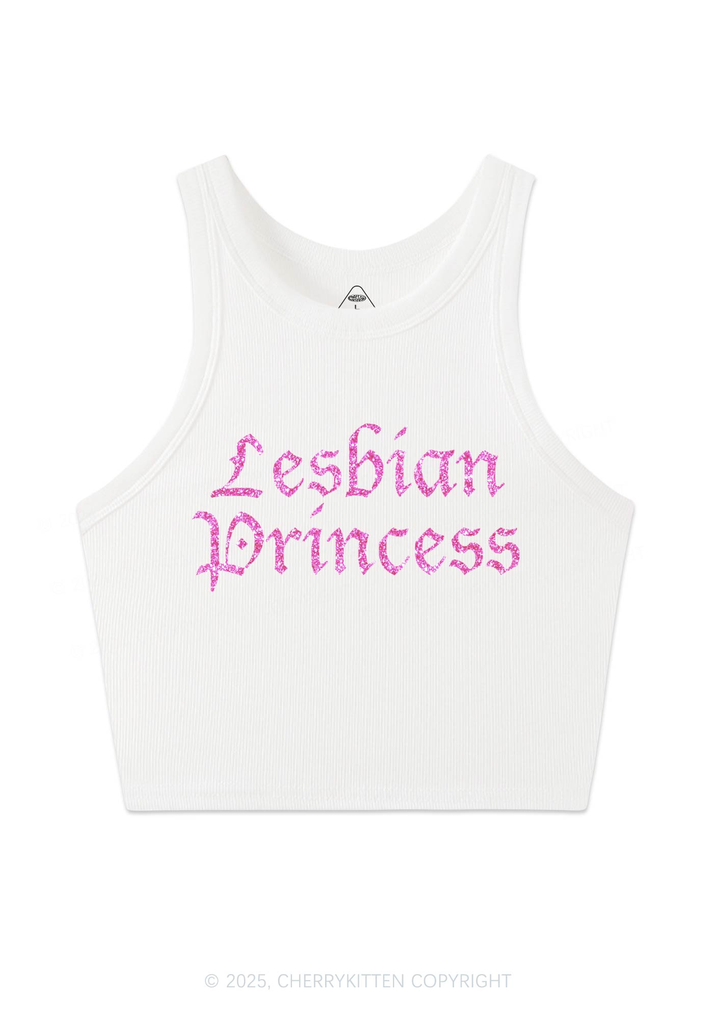 Glitter Lesbian Princess Y2K Crop Tank Top Cherrykitten
