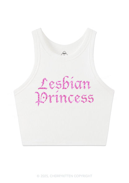 Glitter Lesbian Princess Y2K Crop Tank Top Cherrykitten