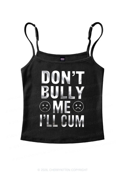 Dont Bully Me Silver Foil Printed Y2K Spaghetti Strap Cami Cherrykitten