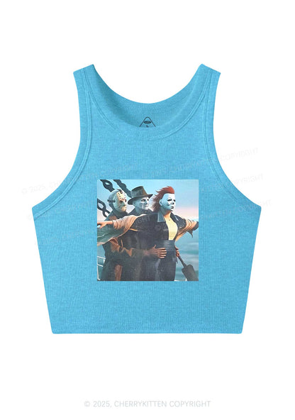Halloween Horror Characters Y2K Crop Tank Top Cherrykitten