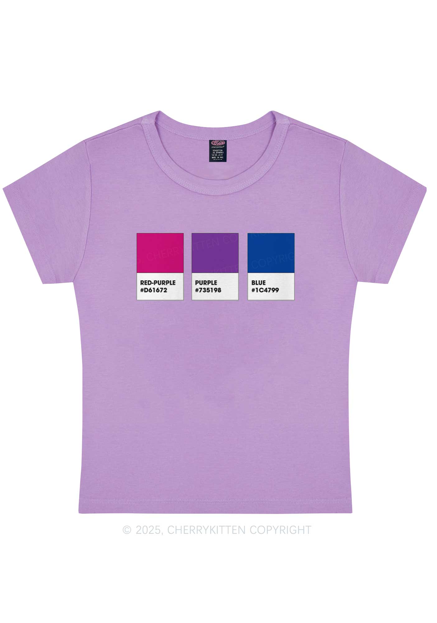 Bisexual Flag Colors Pride Y2K Baby Tee Cherrykitten