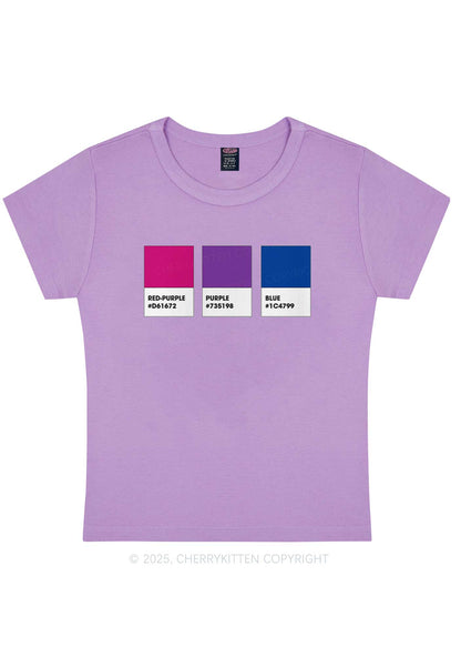 Bisexual Flag Colors Pride Y2K Baby Tee Cherrykitten