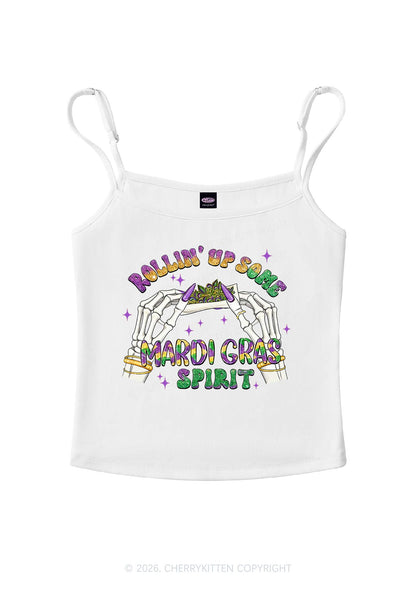 Rollin Up Mardi Gras Spirit Y2K Spaghetti Strap Cami Cherrykitten